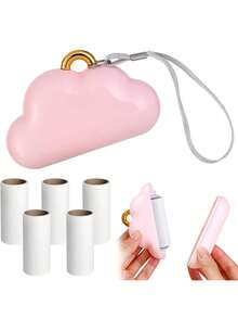 5pcs Mini Lint Roller ,Reusable Lint Roller For Travel, Pet Hair Remover Portable Lint Roller For Clothes With 150 Sheets Refillable ,Portable Lint Roller For Essentials & Travel Accessories - 1 Handle + 4 Replacements - View 1
