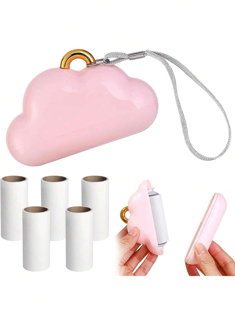 5pcs Mini Lint Roller ,Reusable Lint Roller For Travel, Pet Hair Remover Portable Lint Roller For Clothes With 150 Sheets Refillable ,Portable Lint Roller For Essentials & Travel Accessories - 1 Handle + 4 Replacements - View 1