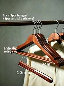 2pcs/5pcs/8pcs Peach Wood Hangers, Suitable For Suits & Shirts, Great For Hotel Bedroom Closet Storage - Multicolor - View 18