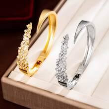 1pc Exquisite Wheat Ear Shaped Open Adjustable Design Cubic Zirconia Inlaid Women's Bracelet - Multicolor - View 4