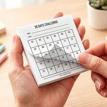 1/4pcs Minimalist 30-Day Challenge Habit Tracker Sticky Notes,Suitable For Square Adhesive Note Sheets For Office School Planner Journal, Simulation Exercise Book Design Notepads, Office Stationery Supplies, Student Daily To Do List Note Paper - one-size - View 2