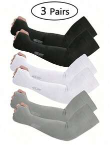 1/3pcs Unisex Sun Protection Cooling Arm Sleeve Set. Compression Arm Sleeves Suitable For Football, Golf And Volleyball Sports. UV Protection. Can Cover Tattoos. Also Suitable For Gardening And Other Activities. - Multicolor - View 1