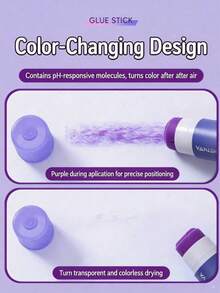36/24/12/10/9/6/3/2/1pcs Color-Changing Purple PVP Glue Sticks, High Viscosity Craft Glue, Suitable For Stationery, Back To School, Handmade Crafts And DIY Projects - Color-changing Solid Glue - View 2