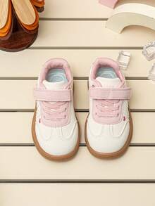 2026 Spring/Autumn New Kids' Hook And Loop White Sneakers, Simple Versatile Skate Shoes, Anti-Slip Soft Sole School Sports Shoes For Boys And Girls - White - View 3