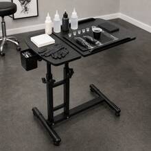 Tattoo Workstation Stand Height Adjustable Tattoo Desk Rolling Tattoo Table - Black - View 8