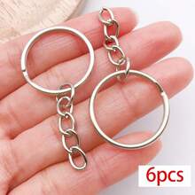 6pcs Metal Keychain Findings Star Heart Spring Rings Lobster Clasps Carabiner Clips Swivel Hooks For DIY Keychains Bag Charms Jewelry Making Supplies - Multicolor - View 12