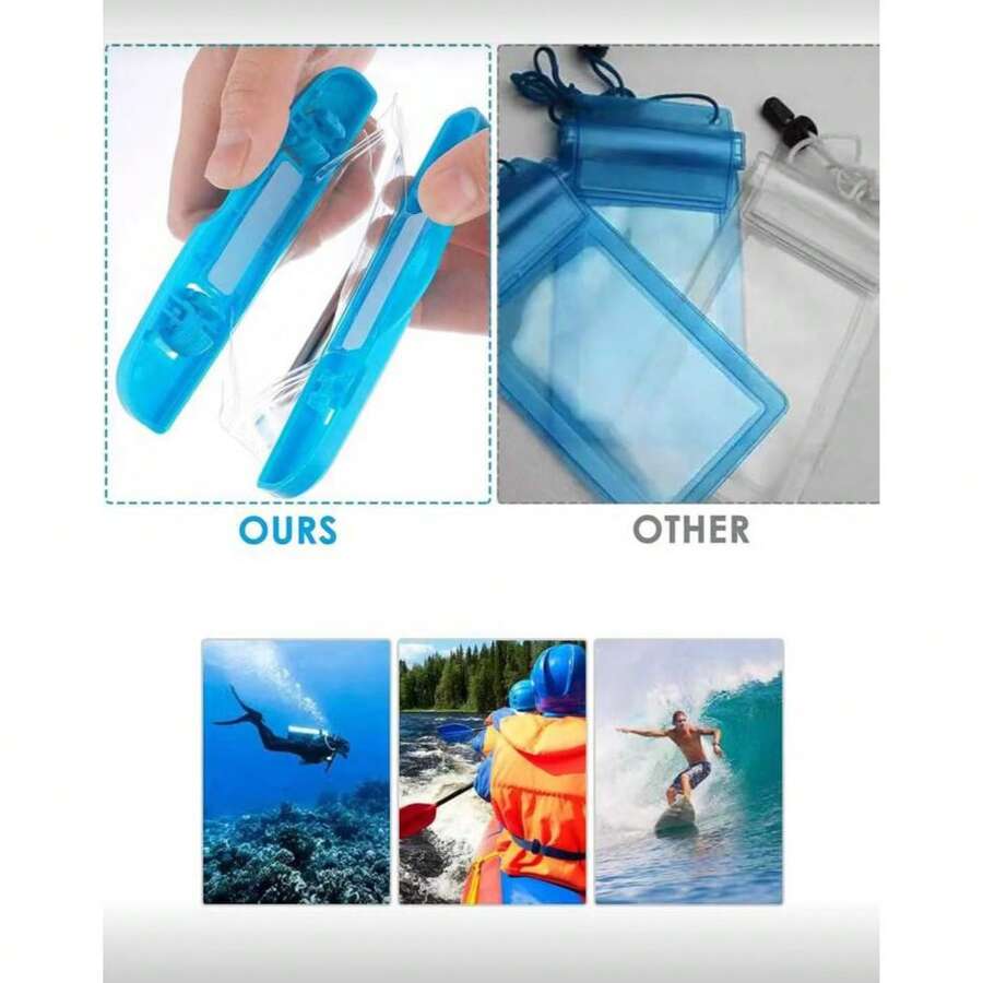 透明防水手機袋,掛繩式觸控螢幕防水袋,浮水防水袋,水下觸控螢幕,高畫質攝影,強力密封防水袋,游泳水下攝影手機殼,溫泉激流攝影設備,潛水防水手機袋,海灘水上活動手機防水配件,便攜方便,適用於游泳、潛水、浮潛、激流泛舟、海灘、泳池、夏季假期、島嶼旅行、獨木舟、水上樂園、戶外運動、雨天 - 彩色 - 查看 1
