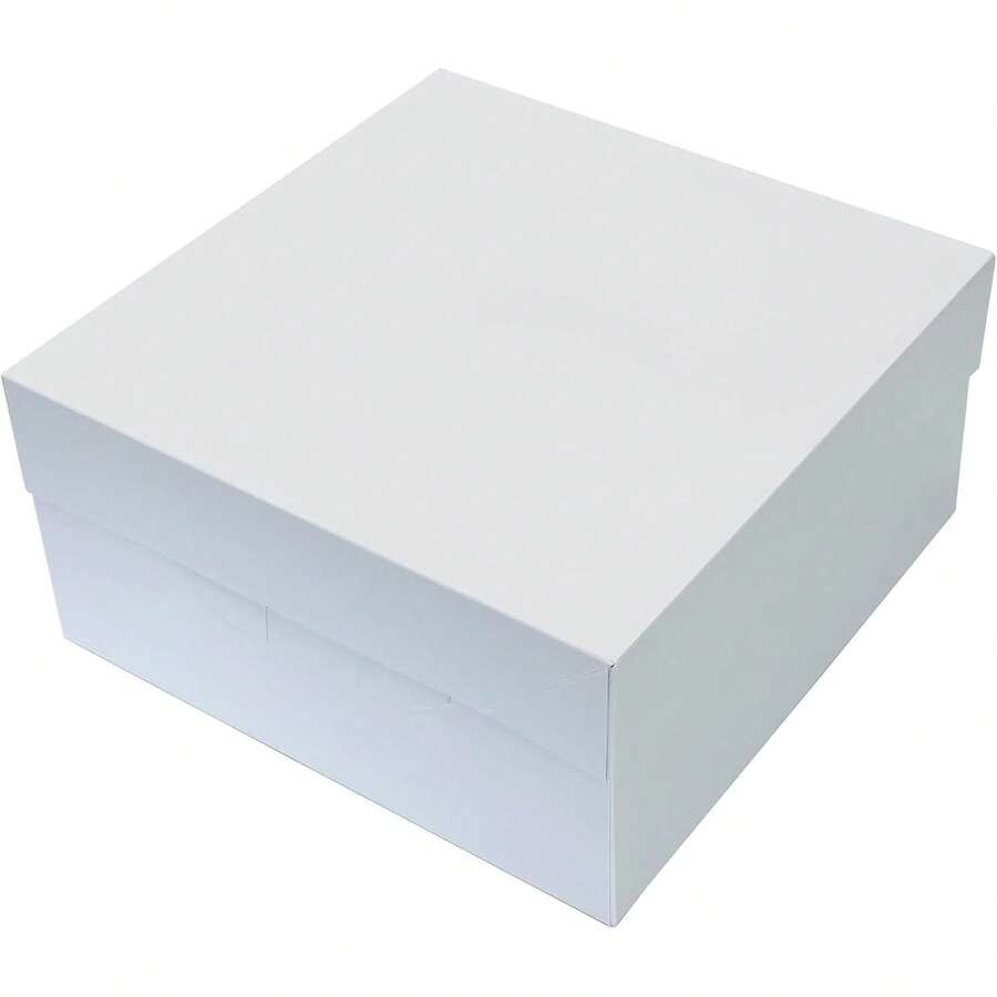 FALGUN White Cake Boxes - 12 Inch Square With Lid (Pack Of 10) - 10 Inch - View 1