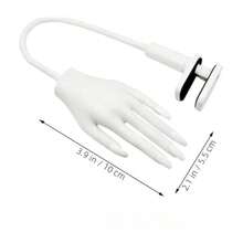 UH01 Upgraded Silicone Nail Practice Hand With Adjustable Flexible Hose And Desktop Clamp, Bendable Realistic Model Hand With Reusable Nail Patches, Fixed Desktop Mount Nail Training Model For Beginner Nail Artists To Practice Acrylic/Gel Nails And Salon Display - White - View 7