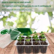 12 Seedling Heightening And Thickening Three Pieces Sowing Breathable And Moisturizing Cuttings Artifact Insulation Hole Tray Tray With Cover - 12-cell Seedling Tray - View 2