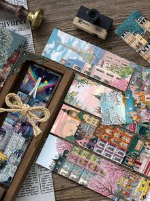 30pcs Vintage World City Aesthetic Bookmarks, Suitable For Book Lovers, Schools And Offices, Multi-Functional Paper Bookmark Cards - 30 Pcs - View 5