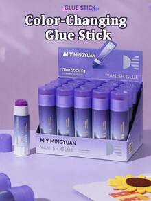 36/24/12/10/9/6/3/2/1pcs Color-Changing Purple PVP Glue Sticks, High Viscosity Craft Glue, Suitable For Stationery, Back To School, Handmade Crafts And DIY Projects - Color-changing Solid Glue - View 11