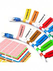 Cable Label - Waterproof And Tear Resistant PVC Material, Random Color, Compatible With Handwriting And Laser Printing, Scratch Resistant Cable Management Label, Easy To Use, Wire Label, Household Label, Wire Management Label, Convenient Sticker - View 1