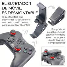 (Envío gratis) Control Celular Gamepad Videojuego Bluetooth Android Con Soporte - Negro - Ver 7