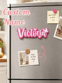 Personalized Letter Fridge Magnet - Customizable Name Or Initial. Made Of Plastic, Engravable; Suitable For Home Decor, Birthday, Christmas And Halloween. - Multicolor - View 4