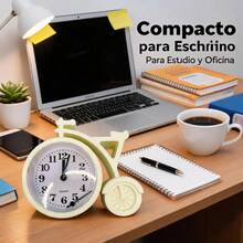 Unisex Practical Style For Bedroom And Office Desk Clock - White - View 2