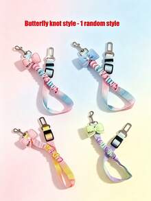 2pcs Elastic Pet Car Safety Belt, Macaron Gradient Color Safety Leash, Decorated With Cute Rabbit And Bowknot, Shock-Absorbing Design, Suitable For Cat And Dog Travel, Pet Safety Leash - Multicolor - View 20