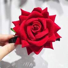 1pc Valentine's Day Rose Artificial Flower Hair Claw, Suitable For Daily Wear, Gift For Friends - Multicolor - View 3
