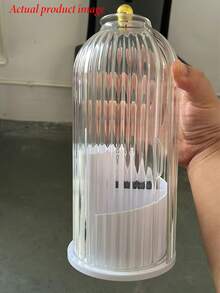Dust-Proof Rotating Storage Box, Transparent Sliding Lid Design, 360° Free Rotation, Multi-Compartment Large Capacity, Easily Store Toothbrushes, Toothpaste, Makeup Brushes And Other Items, Elegant And Versatile For Various Scenarios - Multicolor - View 11