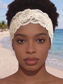 1pc Women's Lace Headband, Suitable For Daily Wear, Summer, Vacation, Beach Holiday, Can Be Used As Hair Accessory, Beach Scarf Or Headwrap, Perfect For Fashion Street Style And Various Looks - Multicolor - View 4