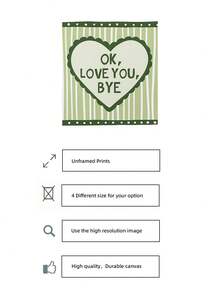 1pc Frameless Love You Goodbye Striped Quote Wall Art, Funky Decor For Dorm, Bedroom, Party Gift - Stripe - View 5