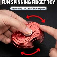 Spinner da dito meccanico a cricchetto magnetico, giocattolo portatile antistress con click per adulti, piccolo gadget EDC - Rosso - Visualizzare 3