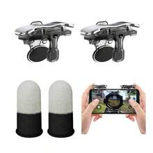 Mobile Game Triggers, Compatible With IPhone And Android, L1 R1 Game Triggers, Zero Latency, Fast Aiming, No Screen Obstruction, CODM Controller Shooting (2 Buttons), Comes With 4 Lightweight, Breathable, Sweat-Absorbing Silver Fiber Game Finger Sleeves (Suitable For All Touchscreen Gaming Devices) - Silver - View 13