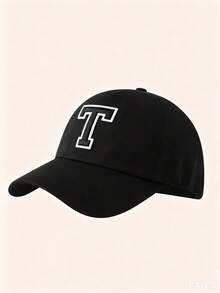 1pc Solid Color Open Back Ponytail Baseball Cap With26 Letters, Women Fashion Sports Sun Hat ForOutdoor UV Protection - Black Label - Black Ponytail Hat - View 14