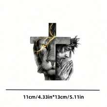 6 Inch Jesus Faith Vinyl Sticker, Black And White Crown Of Thorns Cross Mountain Glossy Decal, Self-Adhesive For Indoor And Outdoor Use, Suitable For Cars, Laptops, Windows - Sticker - View 3