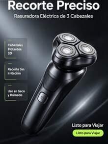 Afeitadora Eléctrica Para Hombre, Cabezas Giratorias 3D, Carga Tipo-C Portátil, Rasuradora Recargable Para Barba, Uso Diario y Viajes, Regalo Ideal para Caballeros - Multicolor - Ver 1