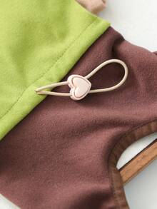 PETCIRCLE 1PC Pet Clothes Small Dog Puppy Cute Pet Autumn/Winter Versatile One-Piece Windproof Warm Colorblock Four-Legged Outfit - Green Coffee - Multicolor - View 6