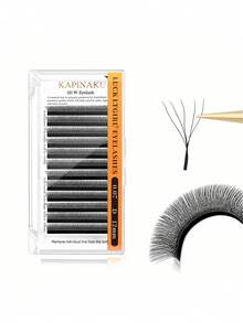 12 Rows 5D-W Triple Tips Eyelash Extensions, 0.07mm D Curl Hand Woven Mesh Net Cross Lashes, Premium Soft Light Professional Makeup Lash Supplies - Black - View 15