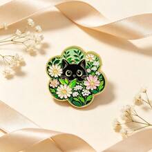 Cute Black Cat Floral Lapel Enamel Pins And Brooches Badge Pins For Backpacks Bags Backpack Cool Decoration Friend For Gifts - Multicolor - View 10