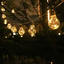 Outdoor Glass Bulb Fairy Garland, Solar Panel Powered And Equipped With 8 Diverse Flash Styles, Water Resistant Structure For Garden Wedding Scene Ornament - Star - View 2