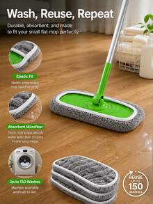 Super Absorbent Reusable Mop Cloth, Dry & Wet Flat Mop Pad, Washable Mop Pad, Suitable For Hardwood Floor Cleaning: Durable, Dry & Wet Use, Mop Head Not Included, High Absorbency Material, Cleaning Supplies, Home Essentials - Multiple Styles - View 5