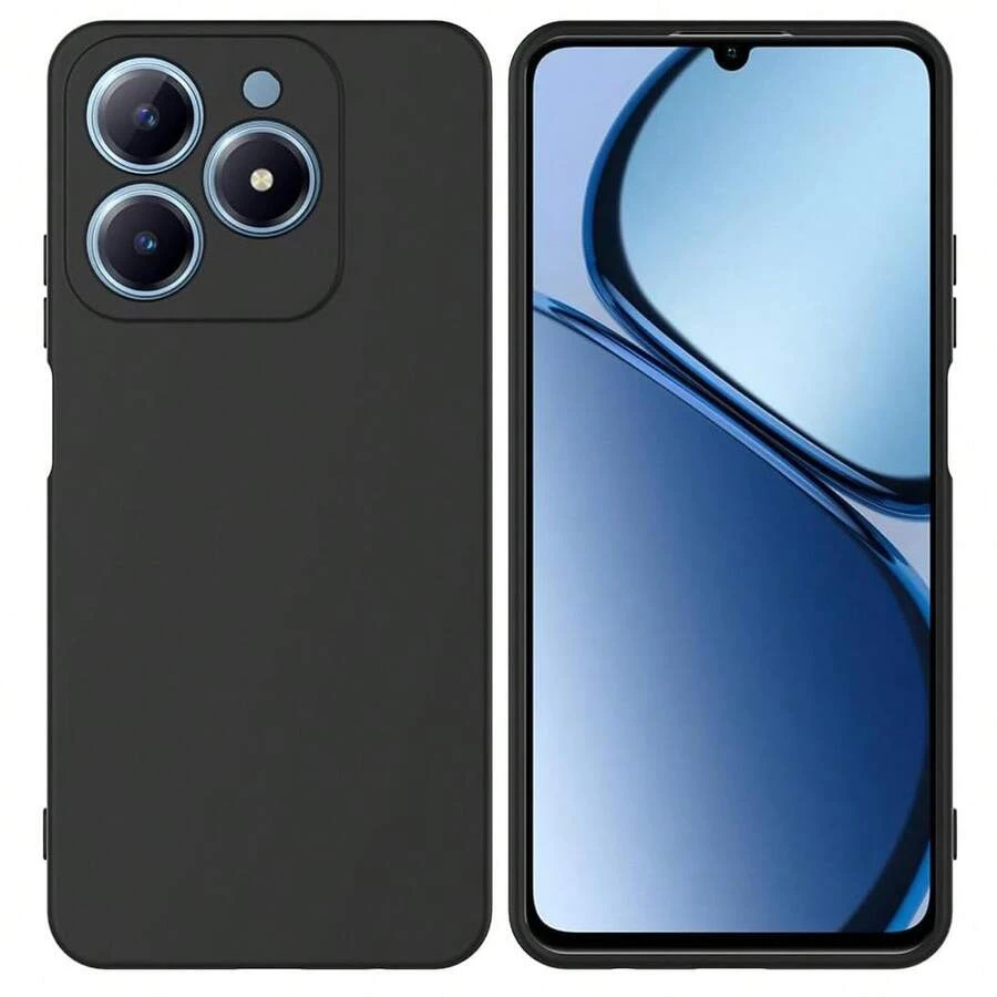 Casing Ponsel untuk C61 / C63 4G / Narzo N63, dengan Perlindungan Kamera, Tipis, Tahan Guncangan, Fleksibel, Hitam Matte, Silikon Lembut Pelindung - Hitam - View 1