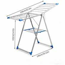 Foldable Stainless Steel Clothes Drying Rack, Space Saving Large Capacity Multi-Layer Laundry Airer, Collapsible Garment Dryer For Laundry Room Bedroom Balcony, Household Drying Stand For Clothes Towels Socks - View 11