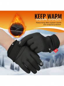 Unisex Winter Anti-Slip & Warm Gloves, Touchscreen Finger Design, Suitable For Running, Hiking, Cycling, Driving - Warm Gloves - View 3