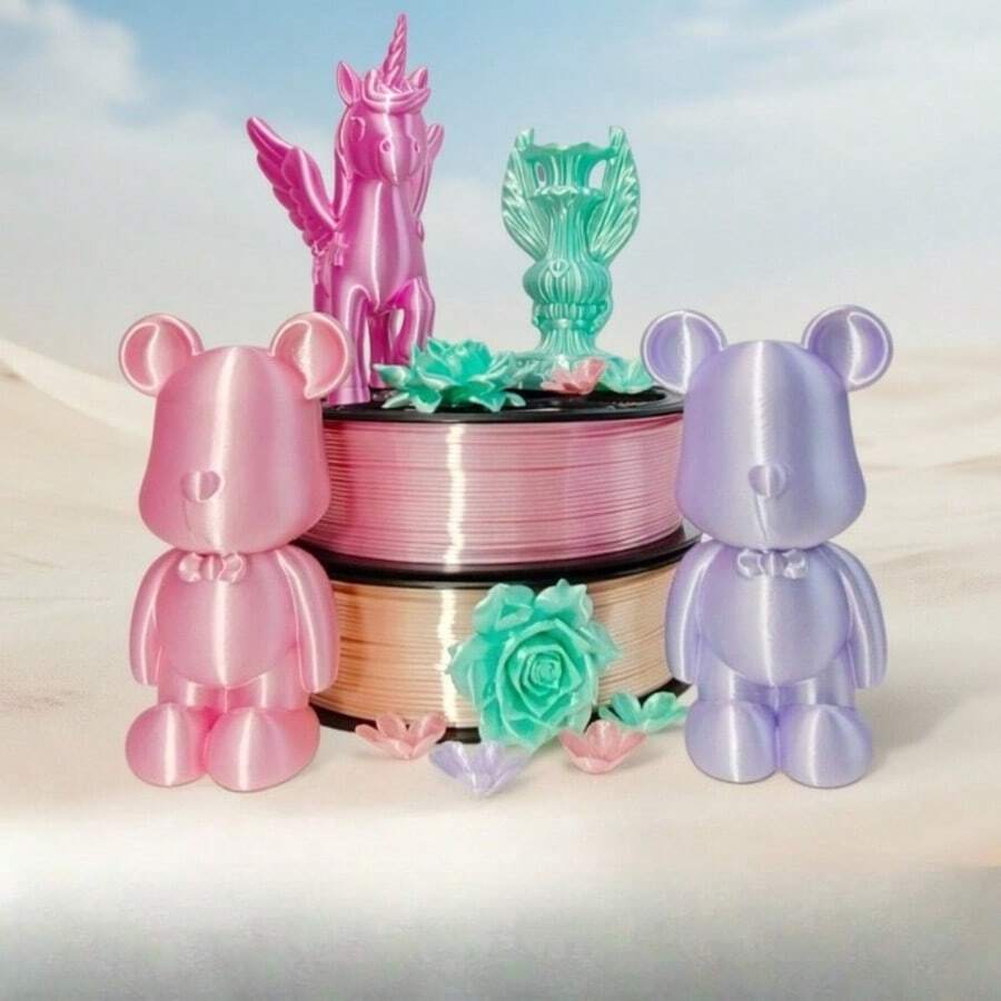Silk PLA 3D Printer Filament – 1.75mm, 1kg Spool, Half-Sugar Pastel Color Collection, Compatible With Bambu Lab & Creality For FDM 3D Printing - Single Piece - View 1
