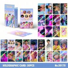 asmodee 30pcs K-Pop Style Holographic Photo Cards, Anime Boy Group Collectible Lomo Card Box Set, Idol Trading Cards For Album Binder, Fan Collection And Gift - 1 YEAR - View 13