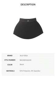 Alo Yoga Lady's Tennis Skirt W6240R-BLACK - 黑色W6240R-BLACK - 查看 8