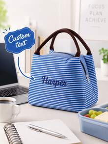 Personalized Insulated Lunch Bag With Name, Custom Lunch Tote, Reusable Cooler Bag, Portable Meal Prep Bag, Travel Picnic Lunch Organizer Gift - Multicolor - View 6