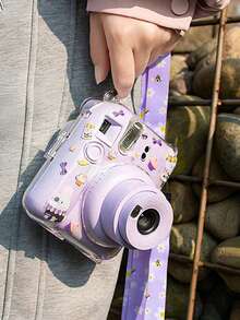 Set Aksesoris untuk Kamera Instan Fujifilm Mini 12, Kotak Pelindung Keras Kristal Bening, Tali Bahu Motif Bunga Daisy, Album Foto Portabel 3 Inci, Stiker Kelinci Lucu DIY, Kit Aksesoris Kamera, Kamera Tidak Termasuk - View 5