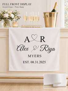 Customized Wedding Table Runner - Linen Banner With Surname, Wedding Reception Decor, Gift For Newlyweds, Suitable For Anniversary, Wedding Celebration - Multicolor - View 7