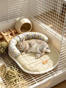 Small Pet Cooling Mat, Breathable Bamboo Fiber Mat, Neck Hollow Sleep Pad, Hamster Sleeping Bed Nest Mat, Pet Bed Mat - Multicolor - View 7