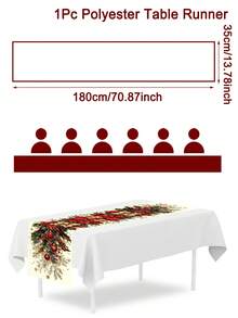 1 cái khăn trải bàn chạy dài bằng polyester Giáng Sinh, khăn trải bàn tiệc mùa đông lễ hội, khăn phủ bàn ăn nhà bếp trang trí lễ hội, phụ kiện tiệc năm mới 2027 - Nhiều màu - Xem 17