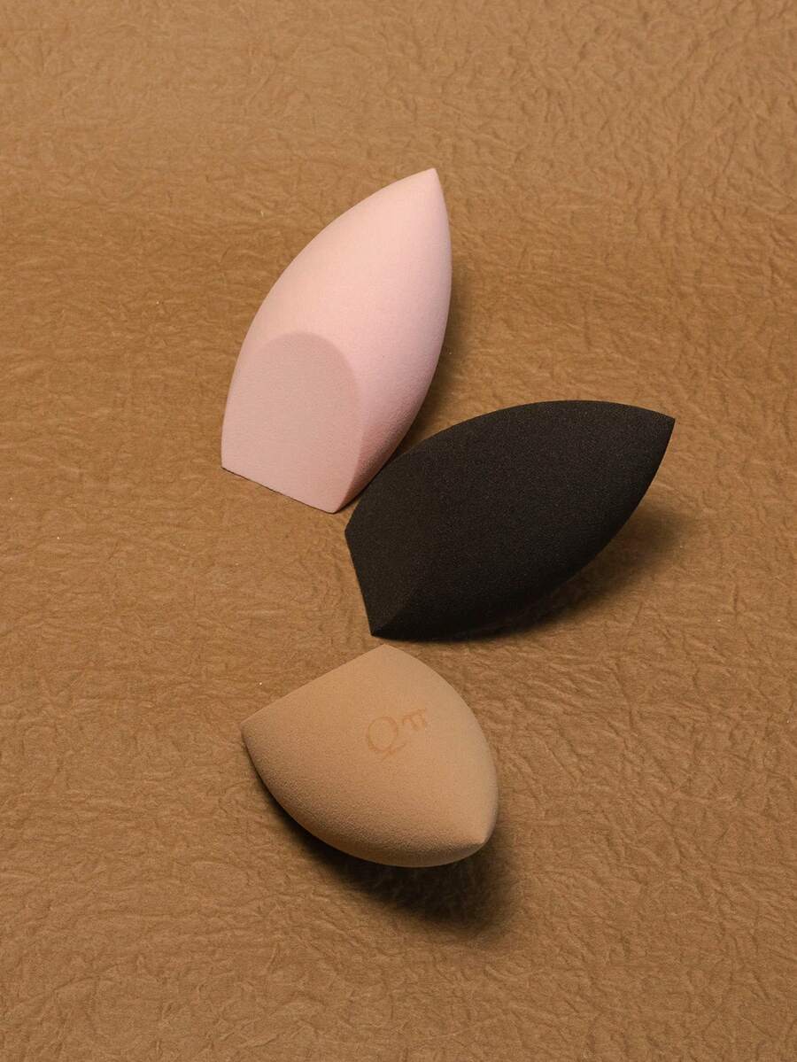 Q 3入組雙用乾濕美妝蛋，多色無乳膠可重複使用可水洗美妝海綿，柔軟無瑕妝容上妝工具，適用粉狀與液狀彩妝，美妝設計旅行必備