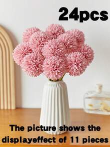 4/16pcs Artificial Chrysanthemum, Dandelion, Hydrangea Flower Bouquet, Suitable As Gift For Friends, Brides, Wedding Decoration, Home, Office, Cafe, Party Room Decor Fall Decor Autumn Decor Living Room Wall Art Autumn Room Decrations Bridesmaid Gifts - Coral Orange - View 11