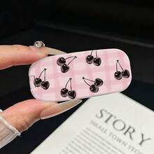 1pc Minimalist New Cartoon Plaid Cherry Adhesive Makeup Mirror Phone Stand Foldable Mirror Binge-Watching Stand - Multicolor - View 5