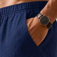 Set Of 3 Premium Linen Shorts For Men - Luxury Beachwear - Mocha Brown - View 4